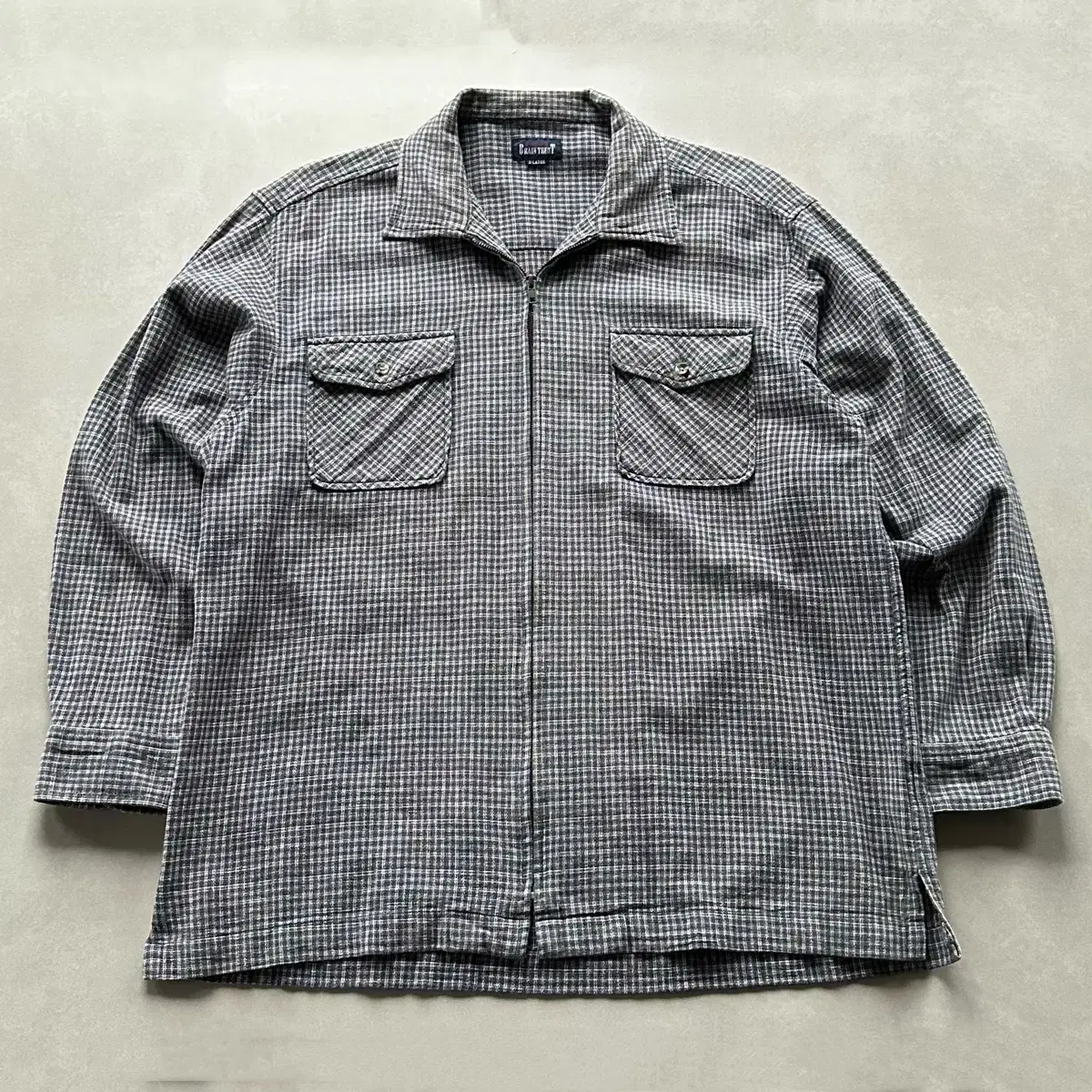 [XL]Japan Vintage Check Shirt Zip-up Jacket