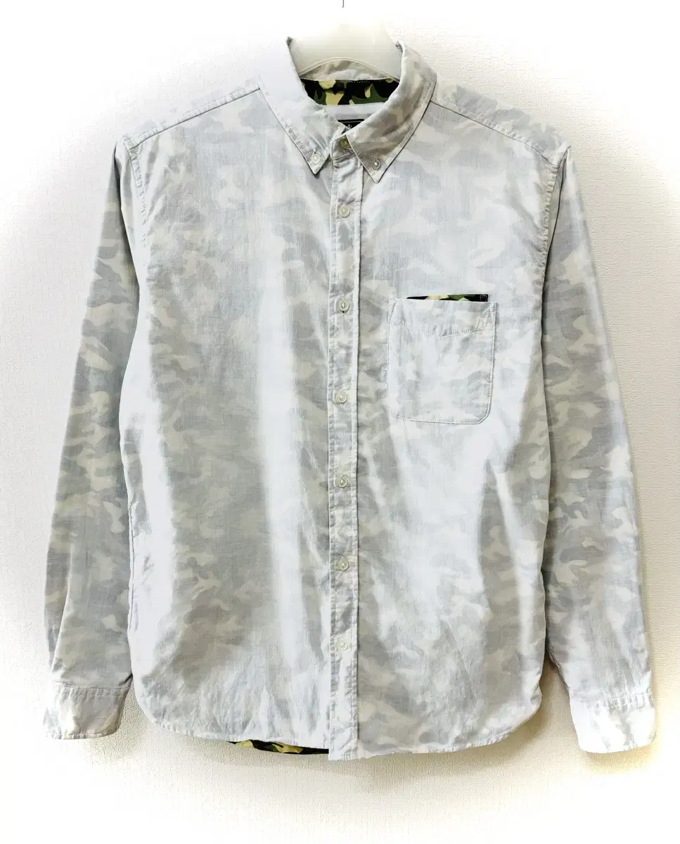 Beams HEART Camo Turn-down Long Sleeve Shirt M