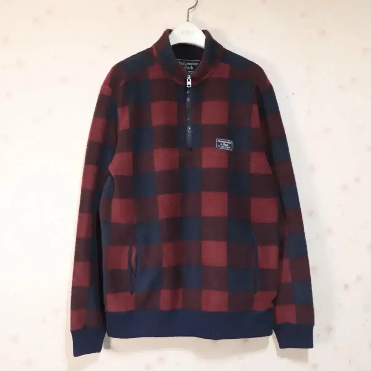 Abercrombie Half Zip-up Check Knit M