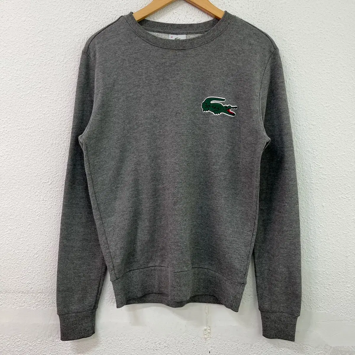 [M] Lacoste Big Logo Man-to-Man Sweatshirt Gray 0700