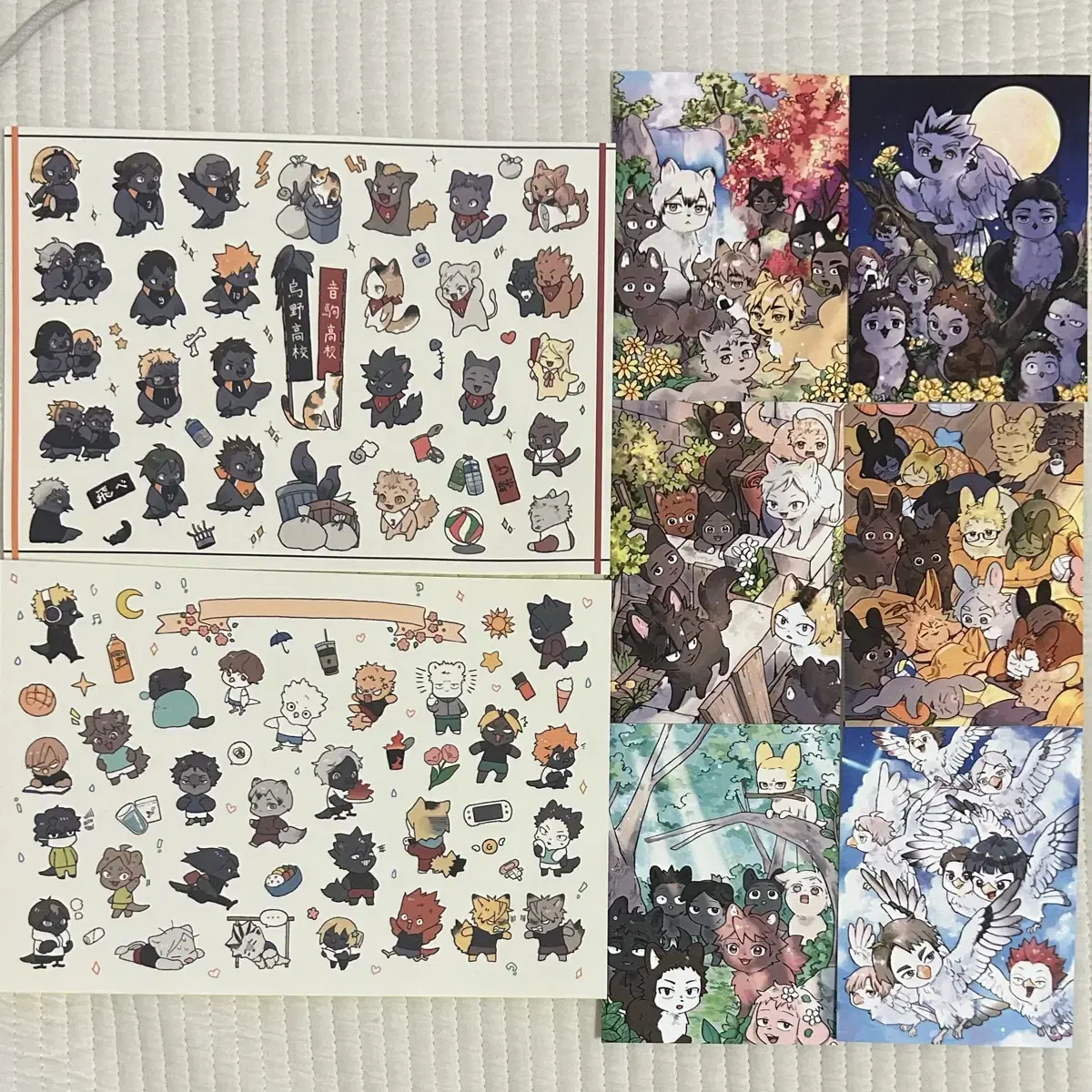 Haikyuu sticker postcard Karasuno Seijo Fukurodani Nekoma Inarizaki