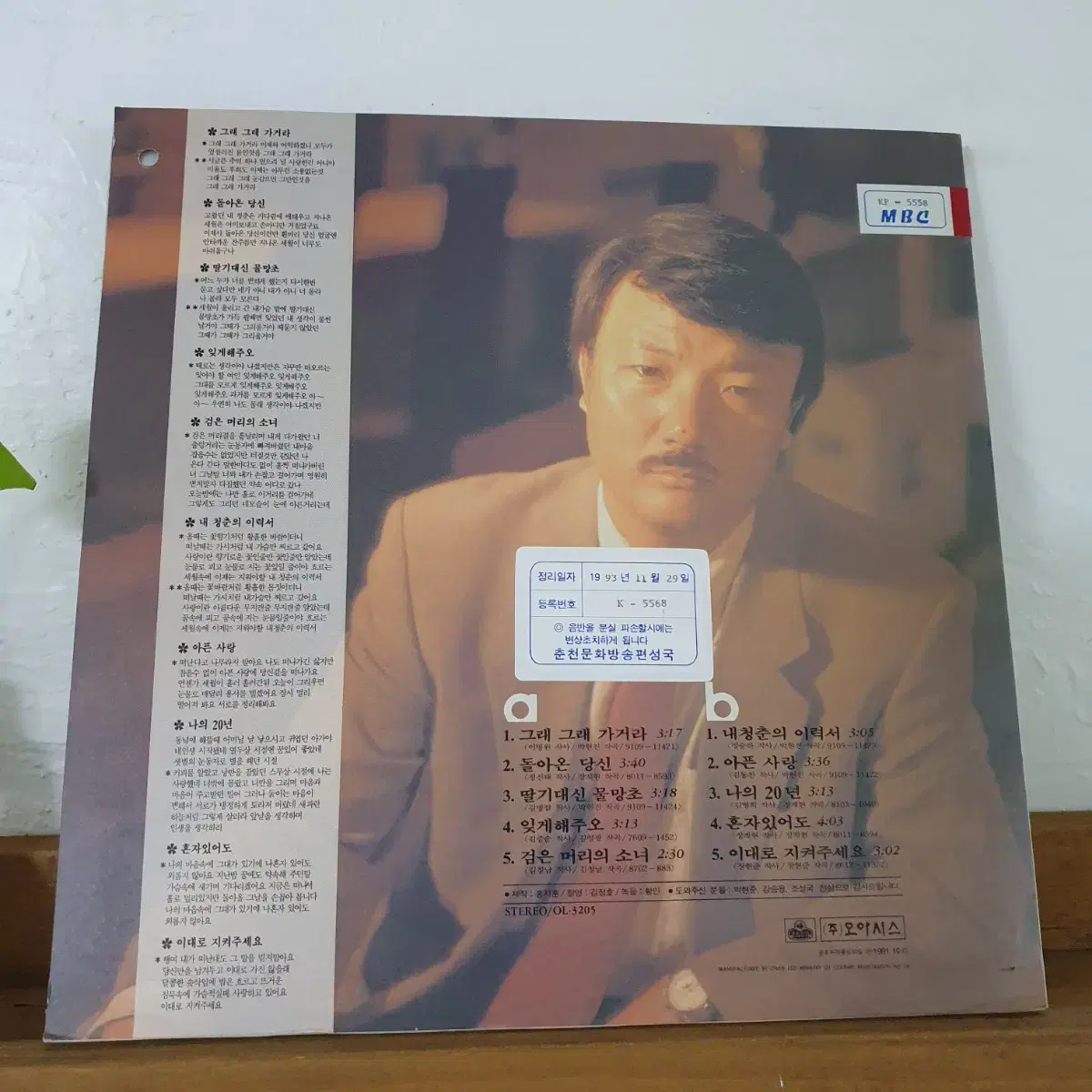 장계현 LP  1991    잊게해주오    나의20년