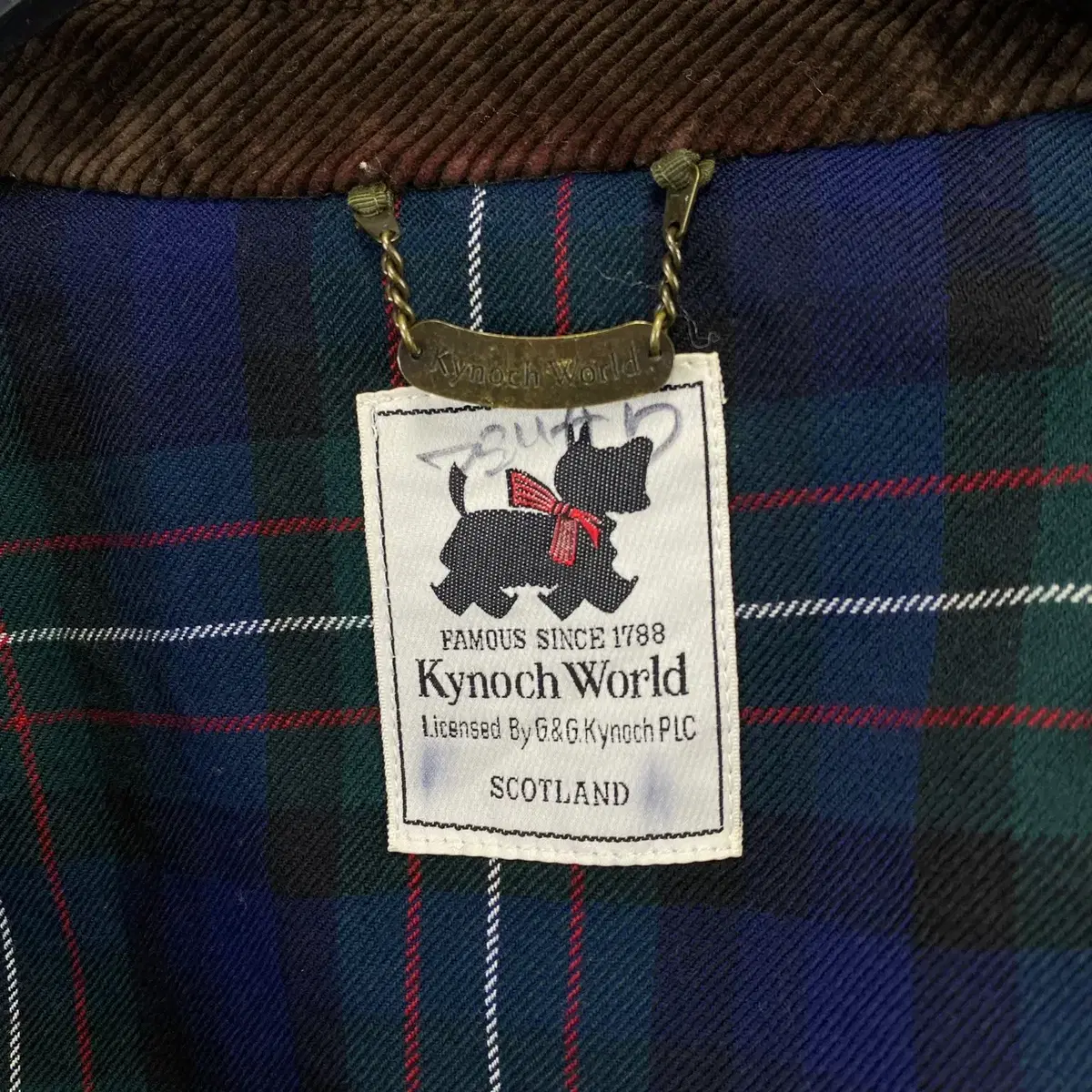 빈티지 KYNOCH WORLD SCOTLAND 코듀로이 카라 블루종자켓