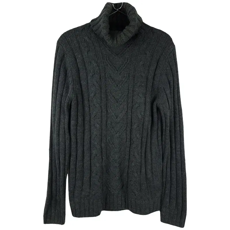 MANWON SHOP Vintage Pretzel Cable Neck Pola Turtleneck Knit M04590