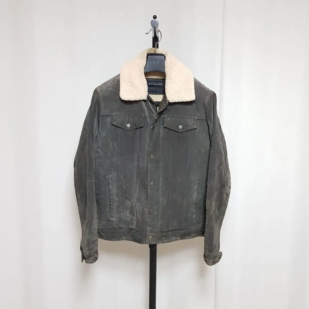 (Tappo)Zara Real Leather Suede Sherpa Jacket 105