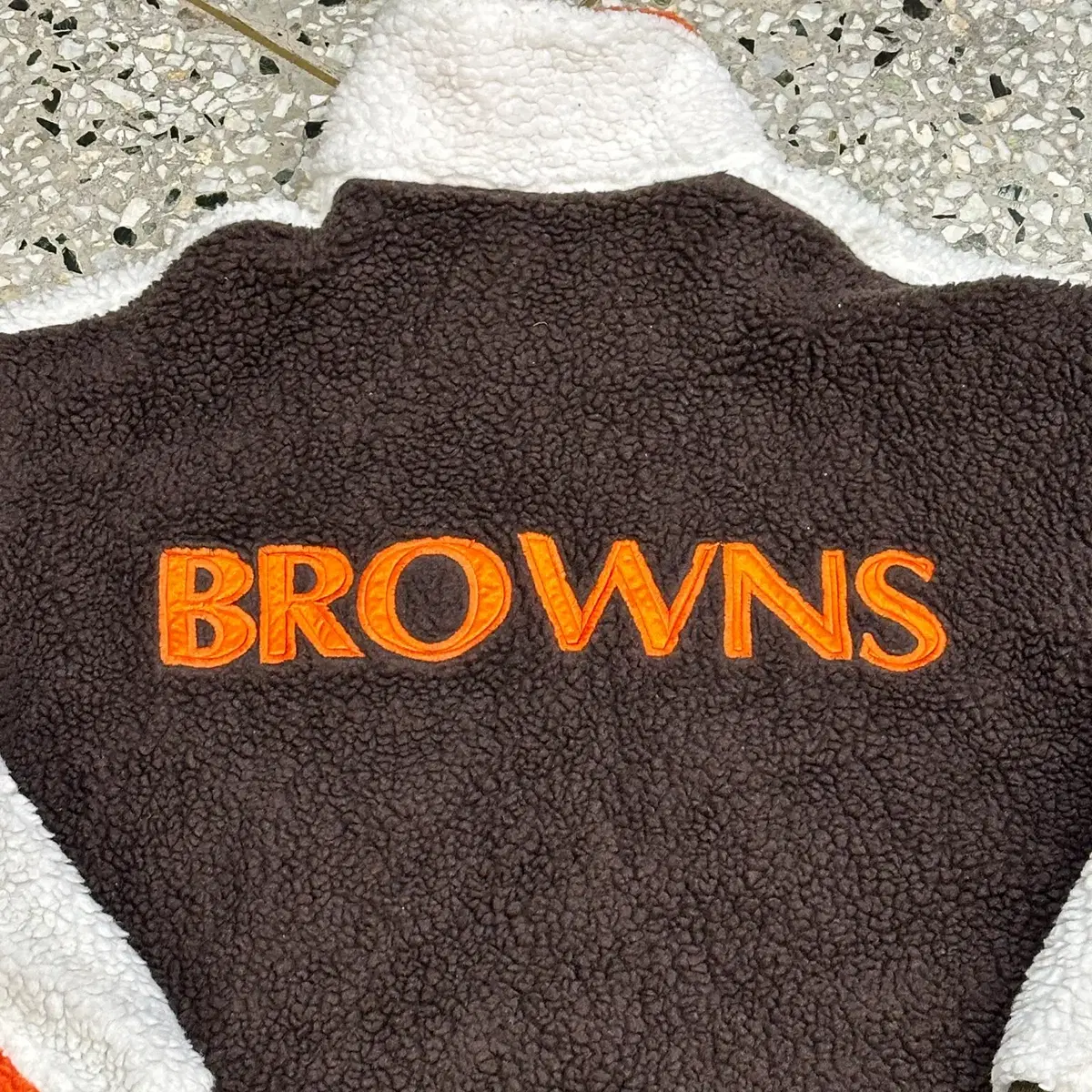 NFL BROWNS 배색 양털 후리스 집업