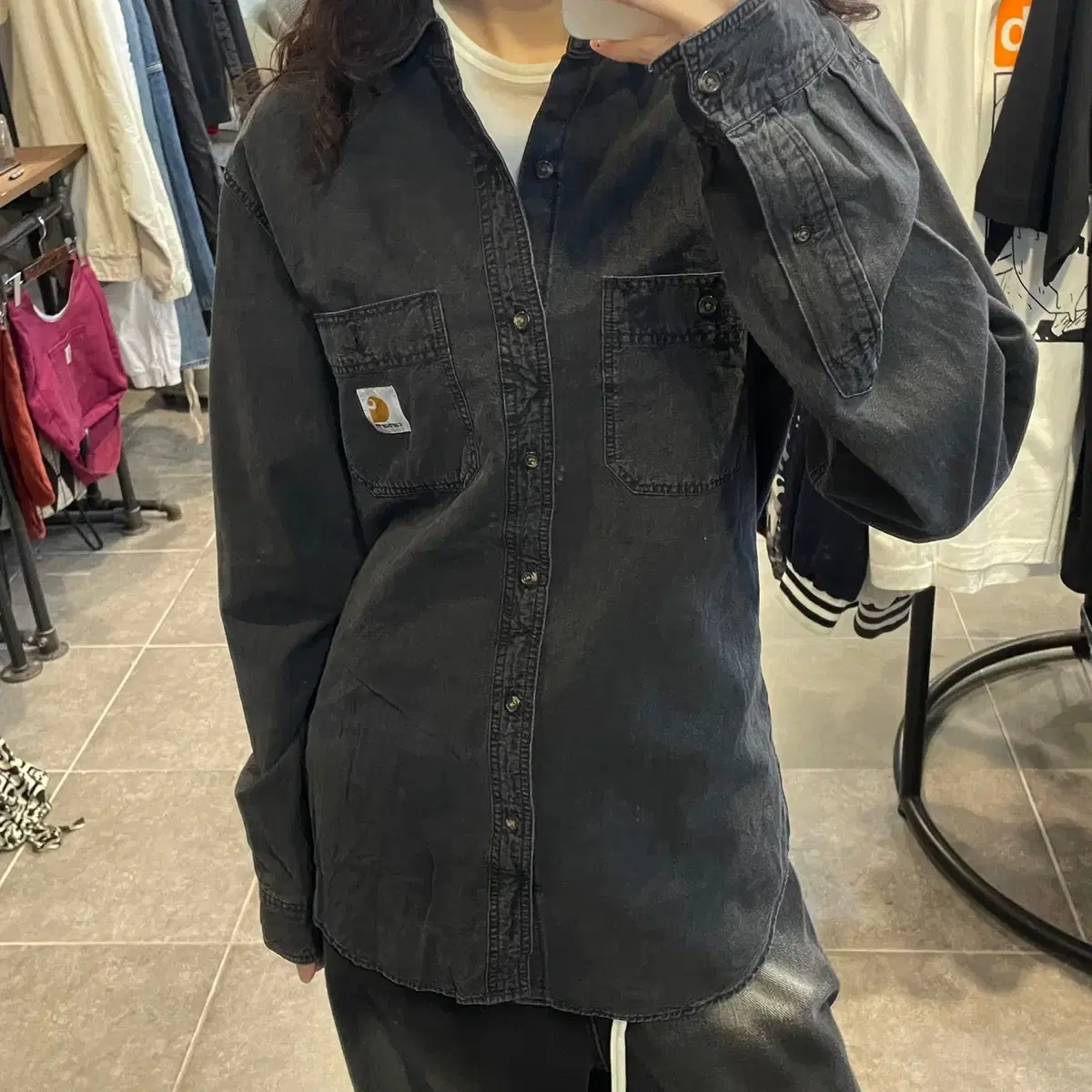 (NO.9) Carhartt 칼하트 빈티지 셔츠 차콜