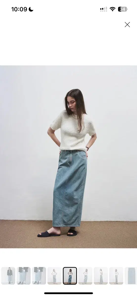 디애퍼쳐 the aperture 20s light denim skirt