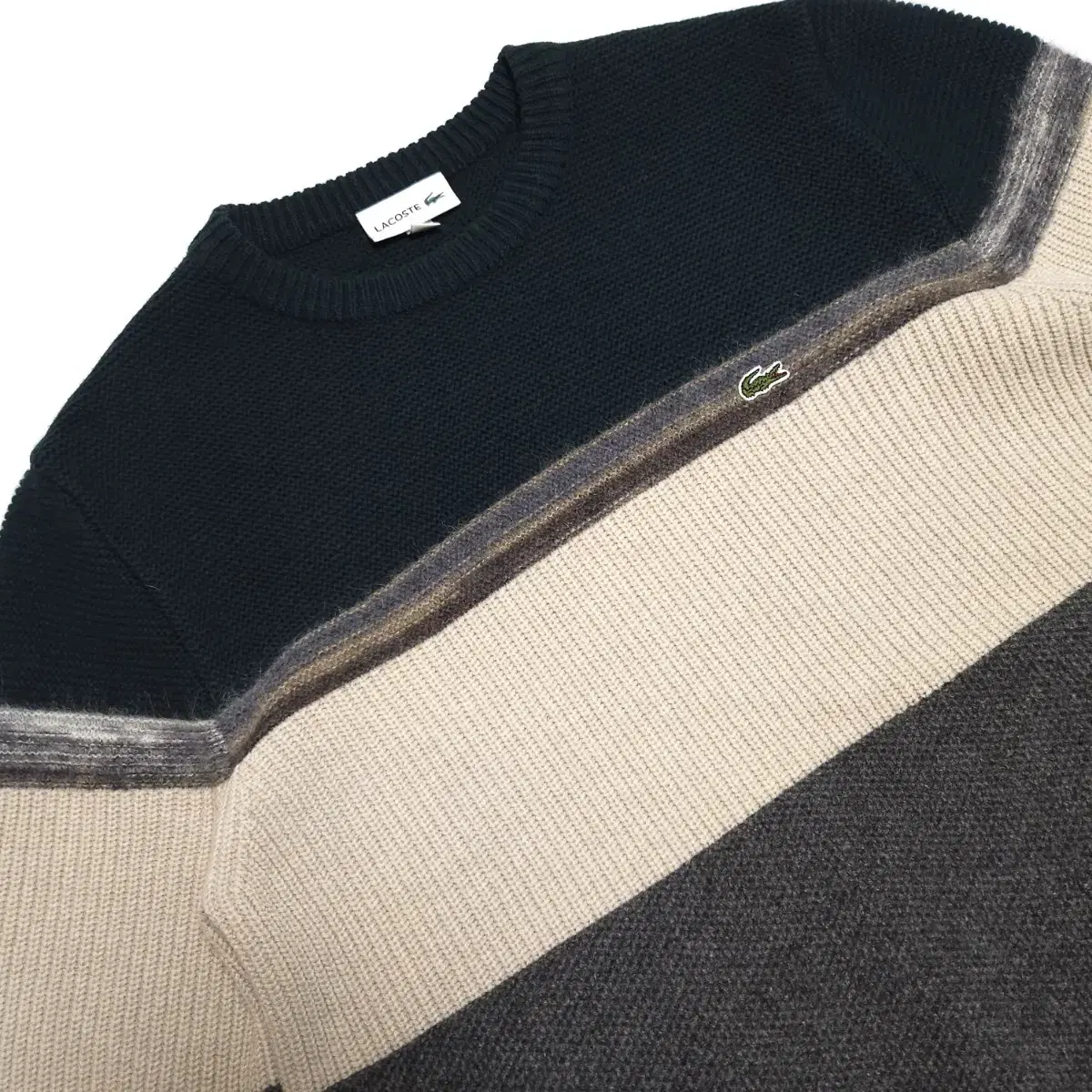 Lacoste Colorblocked Roundneck Pullover Wool Knit