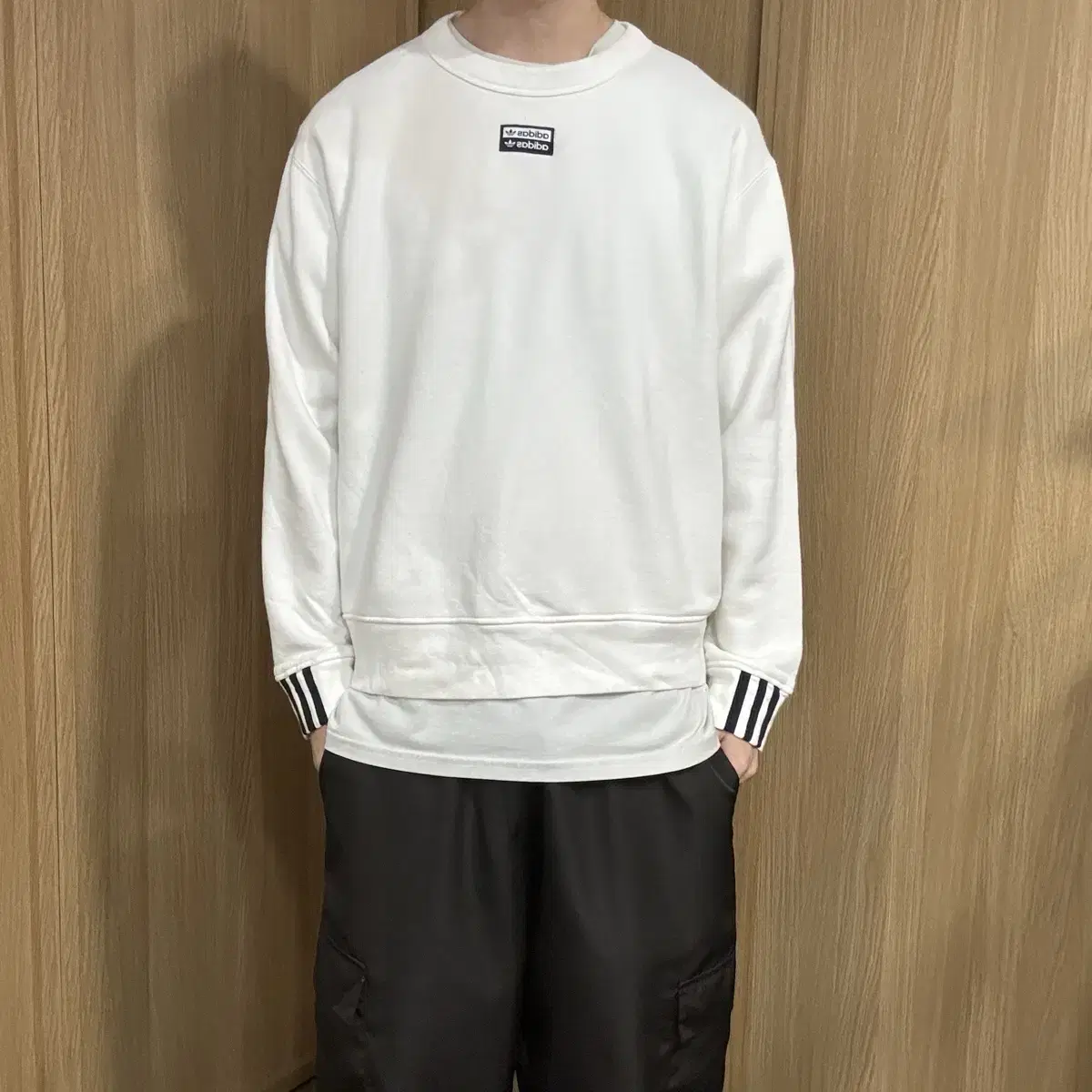 Wanuan Shop Adidas New Patchwork Overfit Man-to-Man XL