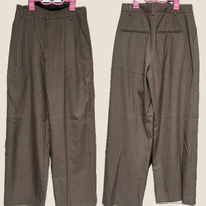 아비에무아 2 Pleats Wide-Leg Trousers (Khaki/