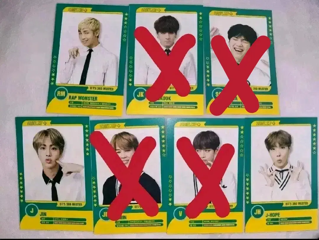 BTS Army Book 3 Player photocard rm j-hope jin