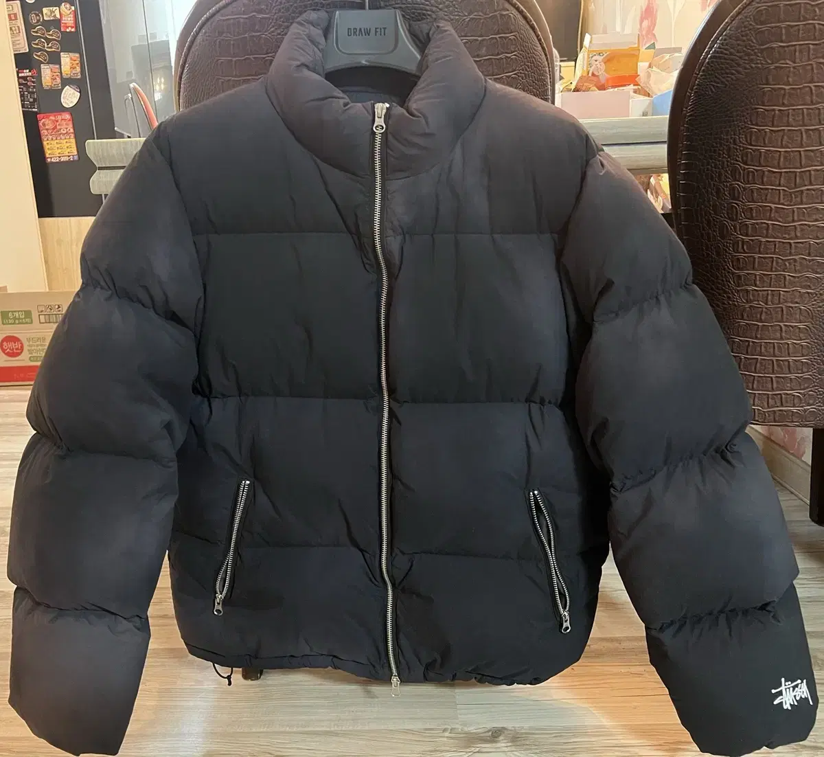 [M] Stussy Recycled Nylon Down Puffer Padded Black