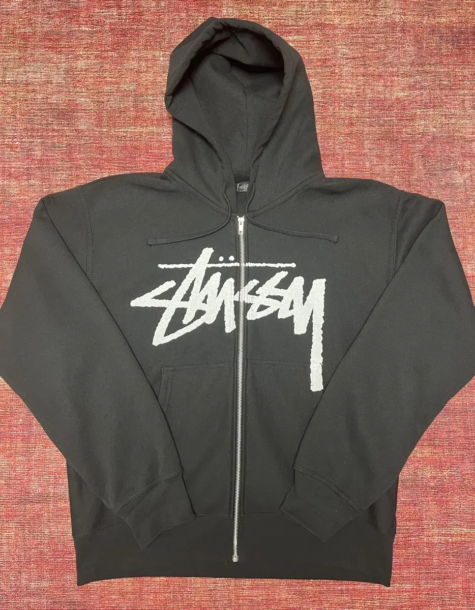 Stussy Stock Hoodie Zip Up Black L