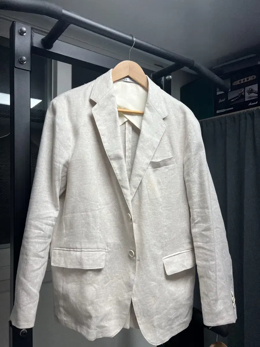 Zara Men's Linen Ivory Jacket L