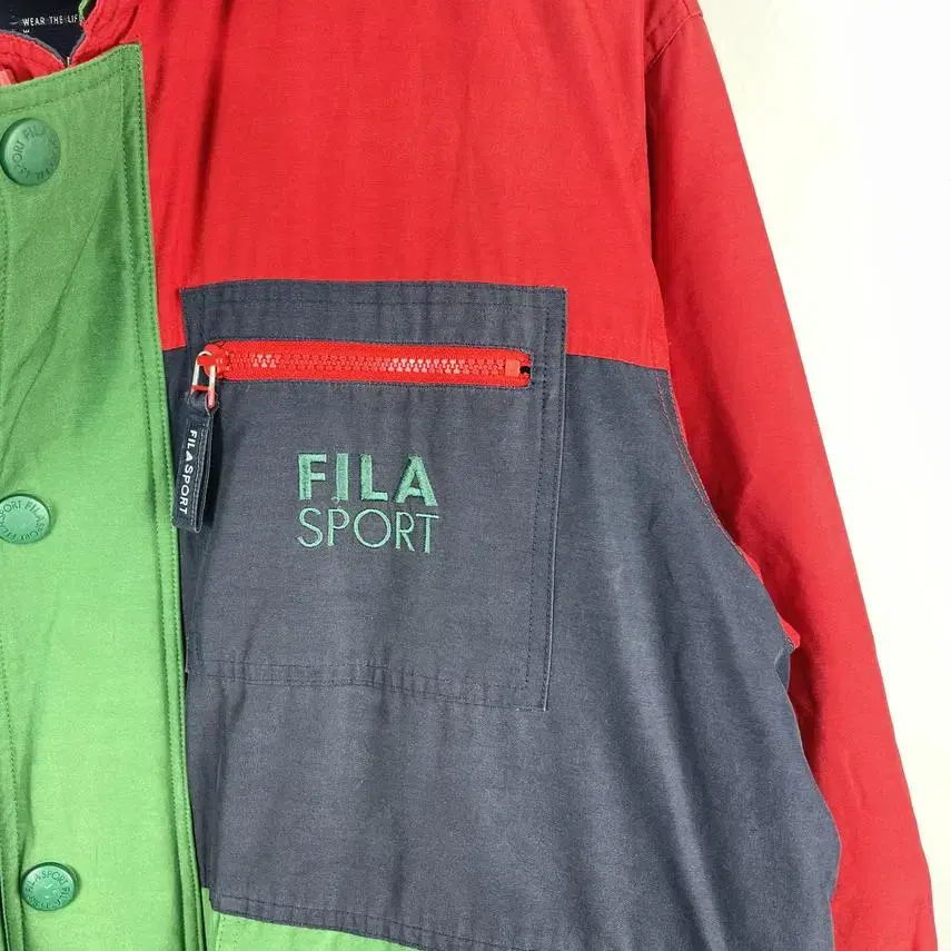 [FILA] 남성 오버사이즈 멀티컬러 누빔 아우터 100