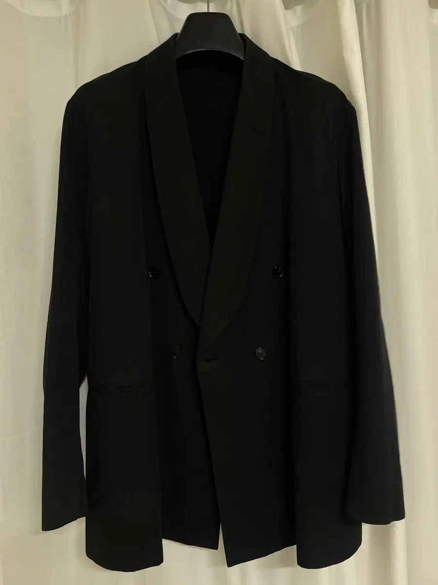 Orari Super Fine Wool Cotton Twill Shawl Kara Jacket Black Size 5