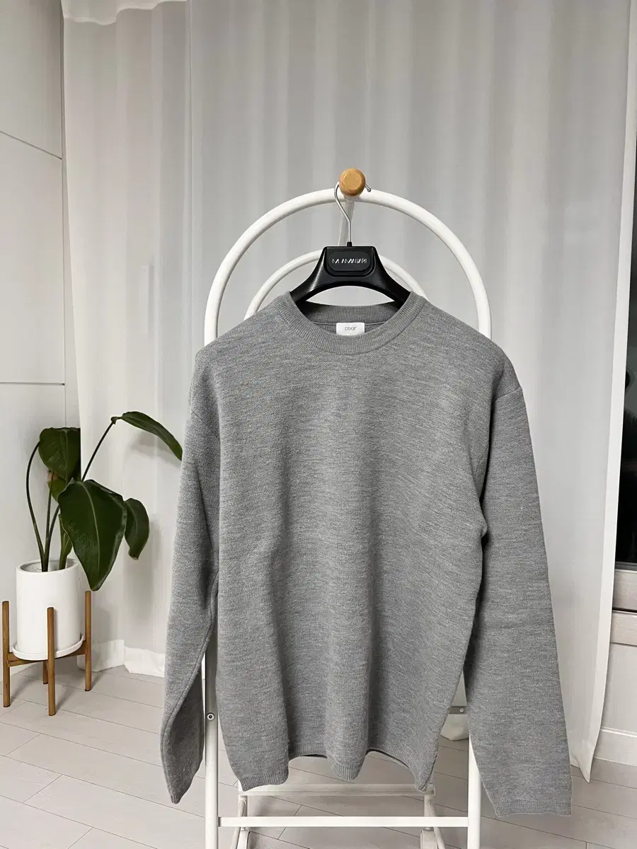 Coor Topfill Wool Round Knit Grey Size L