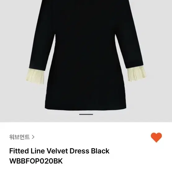 위브먼트) Fitted Line Velvet Dress Black