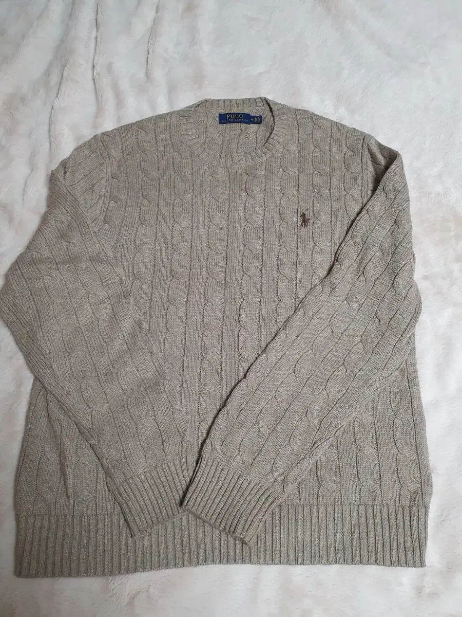 Polo Cable Knit Beige M