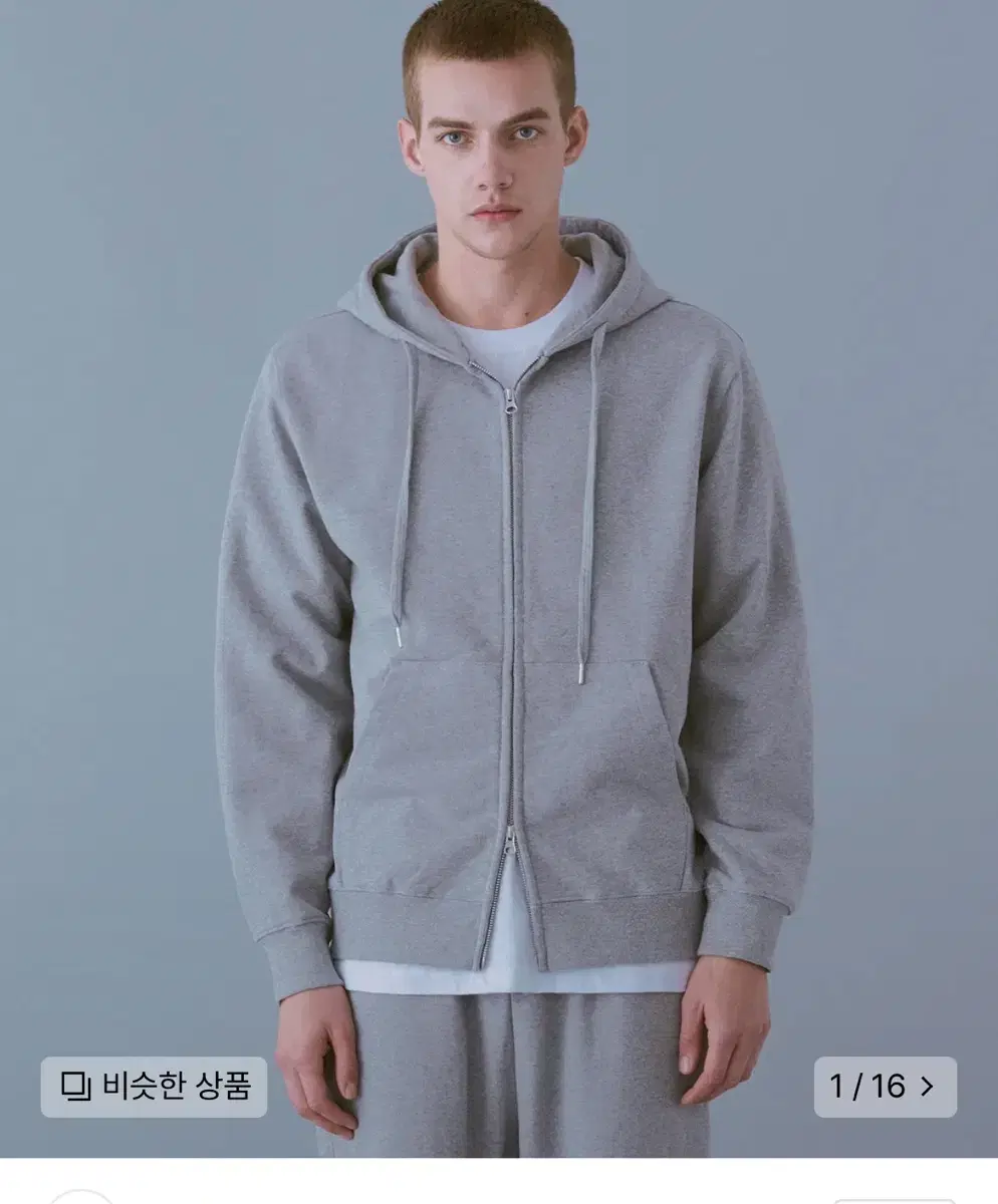 Melange master hoodieZipped up gray L