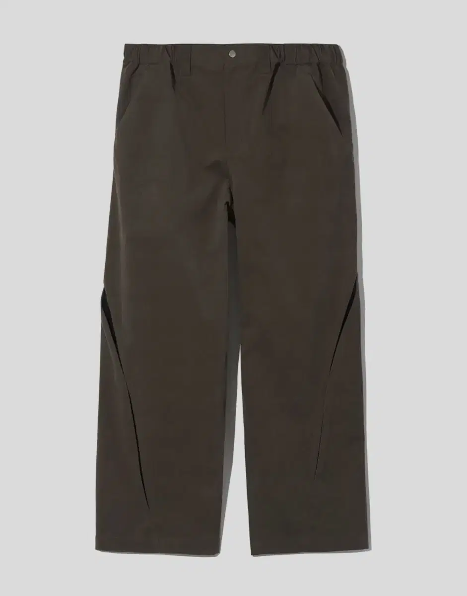 (M) Lorez Curve Paneled Pants - Brown