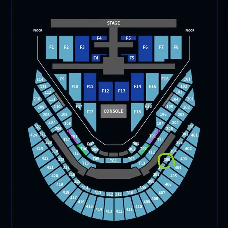 엔시티127 막콘 3층 305구역양도 엔시티콘서트 127 막콘