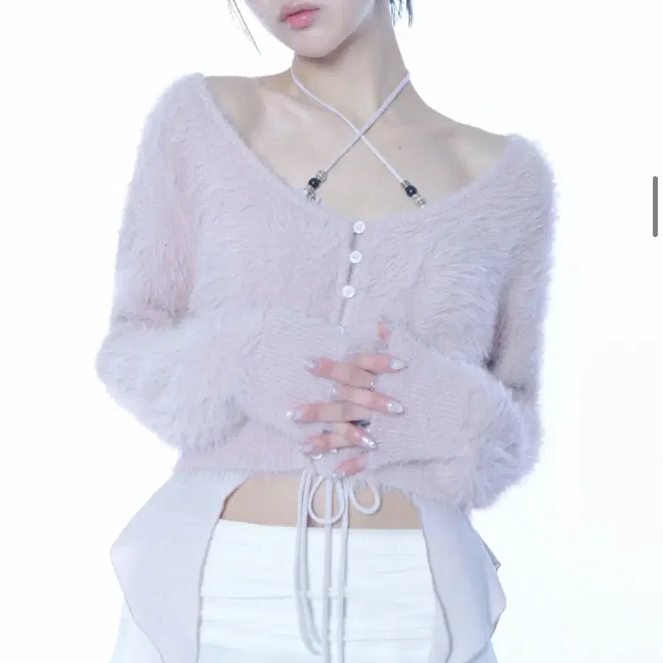 페인오어 RABITA FUR CARDIGAN pink