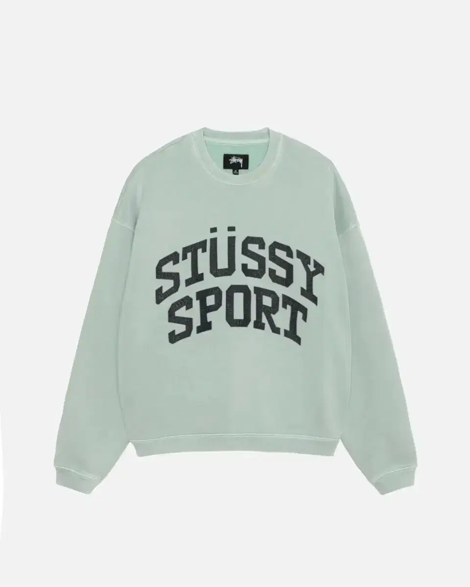 Stussy Big Crackle Sport Crewneck Man to Man Light bloo m