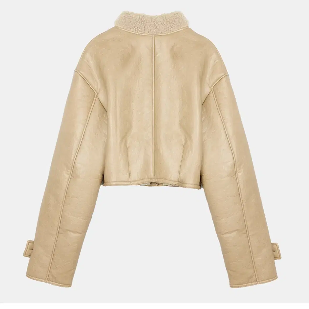 le 르 placket shearling cropped jacket