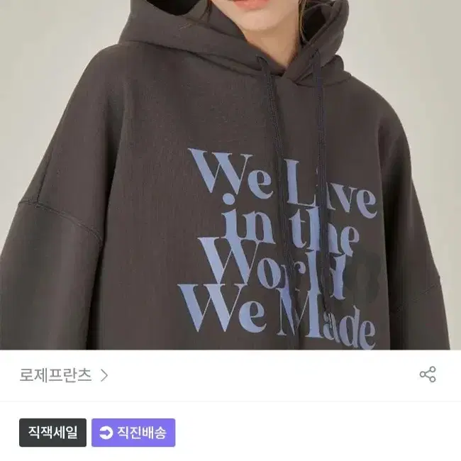 World Flower Hoodie 후드티 차콜 색상