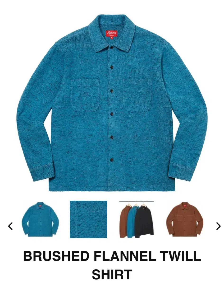 (M)Supreme Brushed Flannel Twill Shirt Bloo