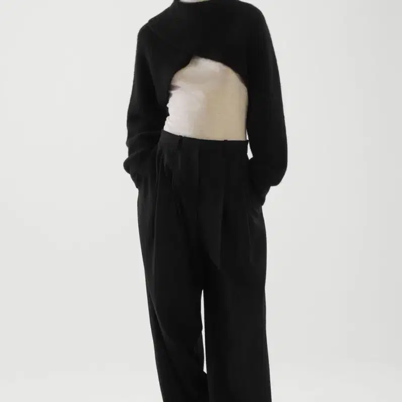 cos ribbed knit bolero in black