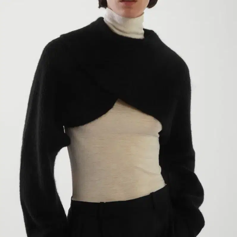 cos ribbed knit bolero in black