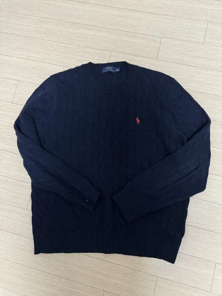 Polo Pretzel Knit Navy L