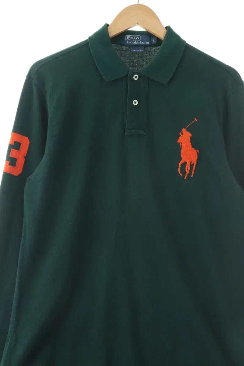 (L) Polo Ralph Lauren kara Long Sleeve T-Shirt Green Big Pony Rugby-10442