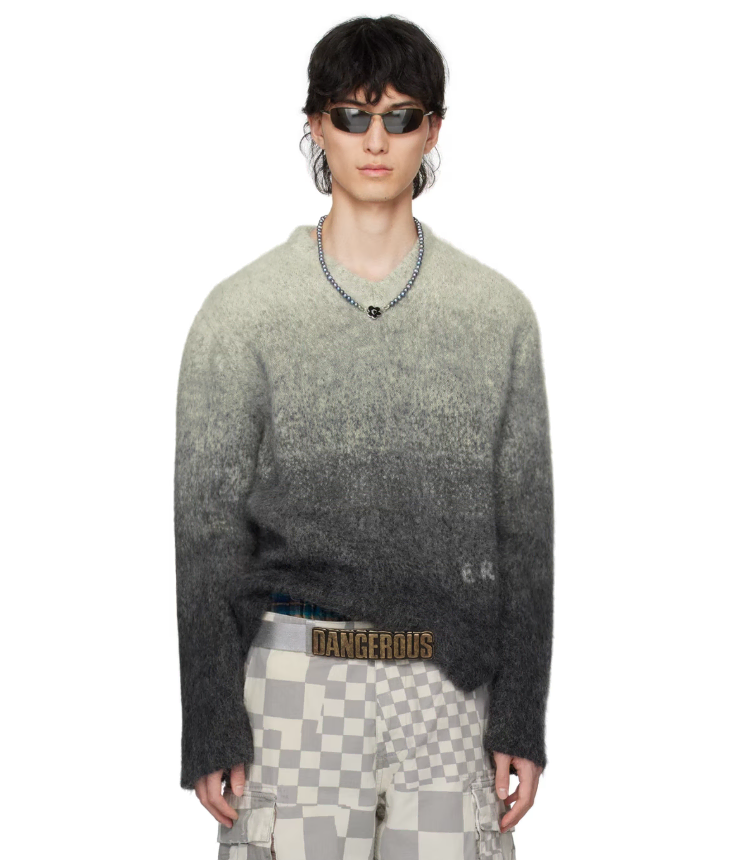 [ L ] ERL Gray Gradient Sweater