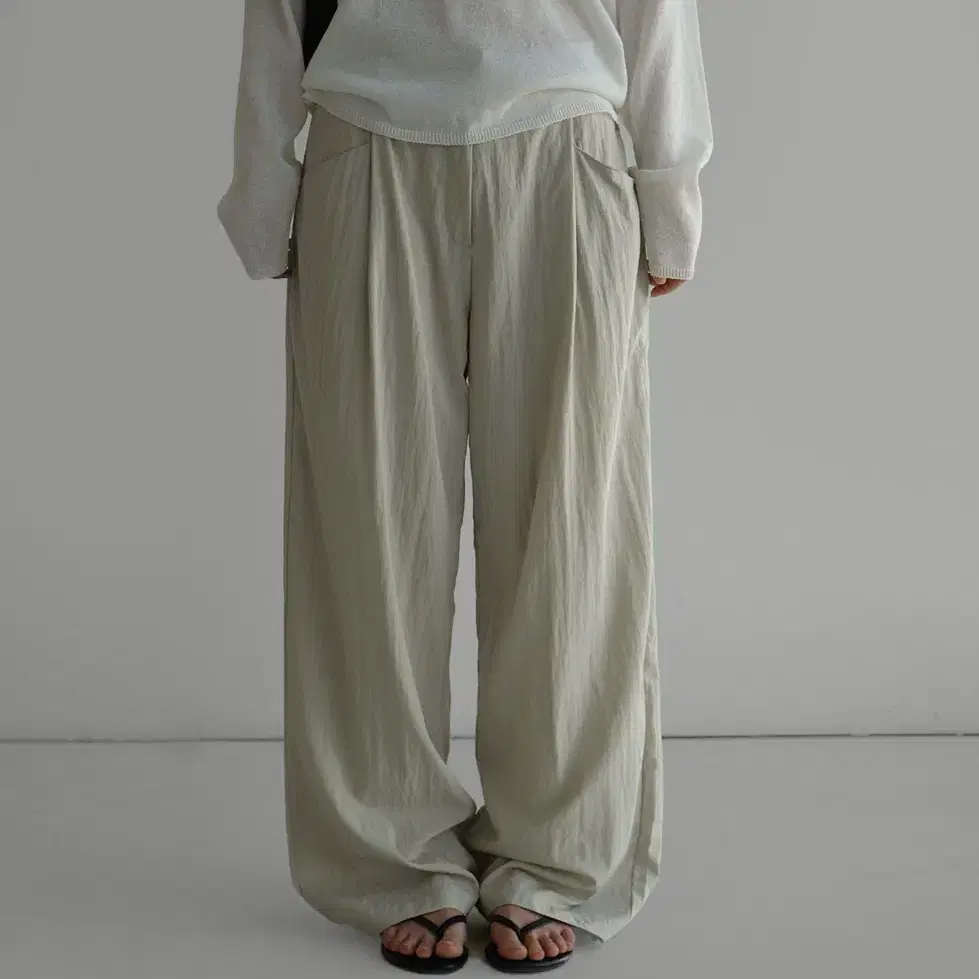 laroom wrinkle wide pocket slacks