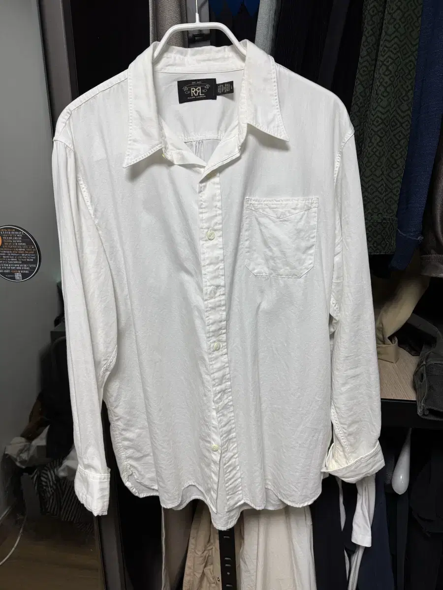 WLL Garmentai twill work shirt in white, size L