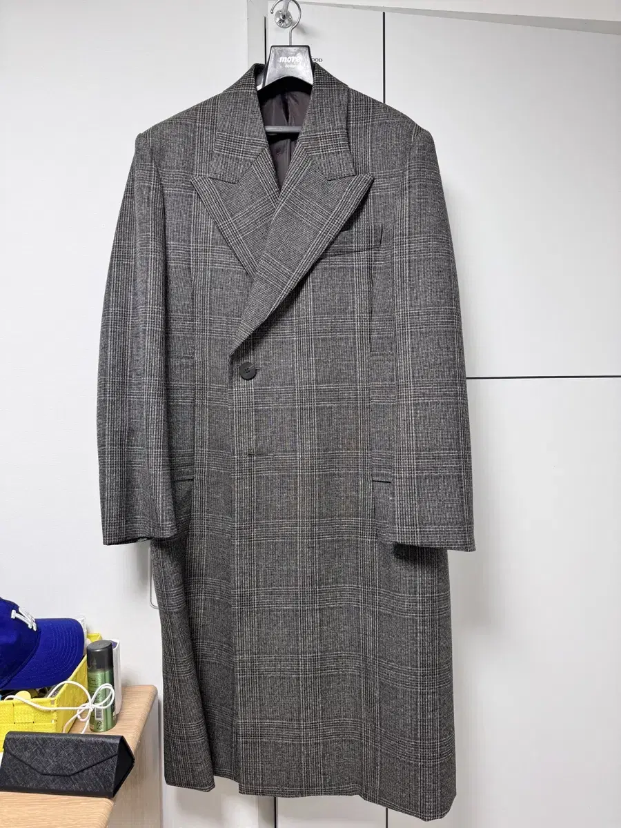 WOOYOUNG MI 23FW Gray check double coat / 46