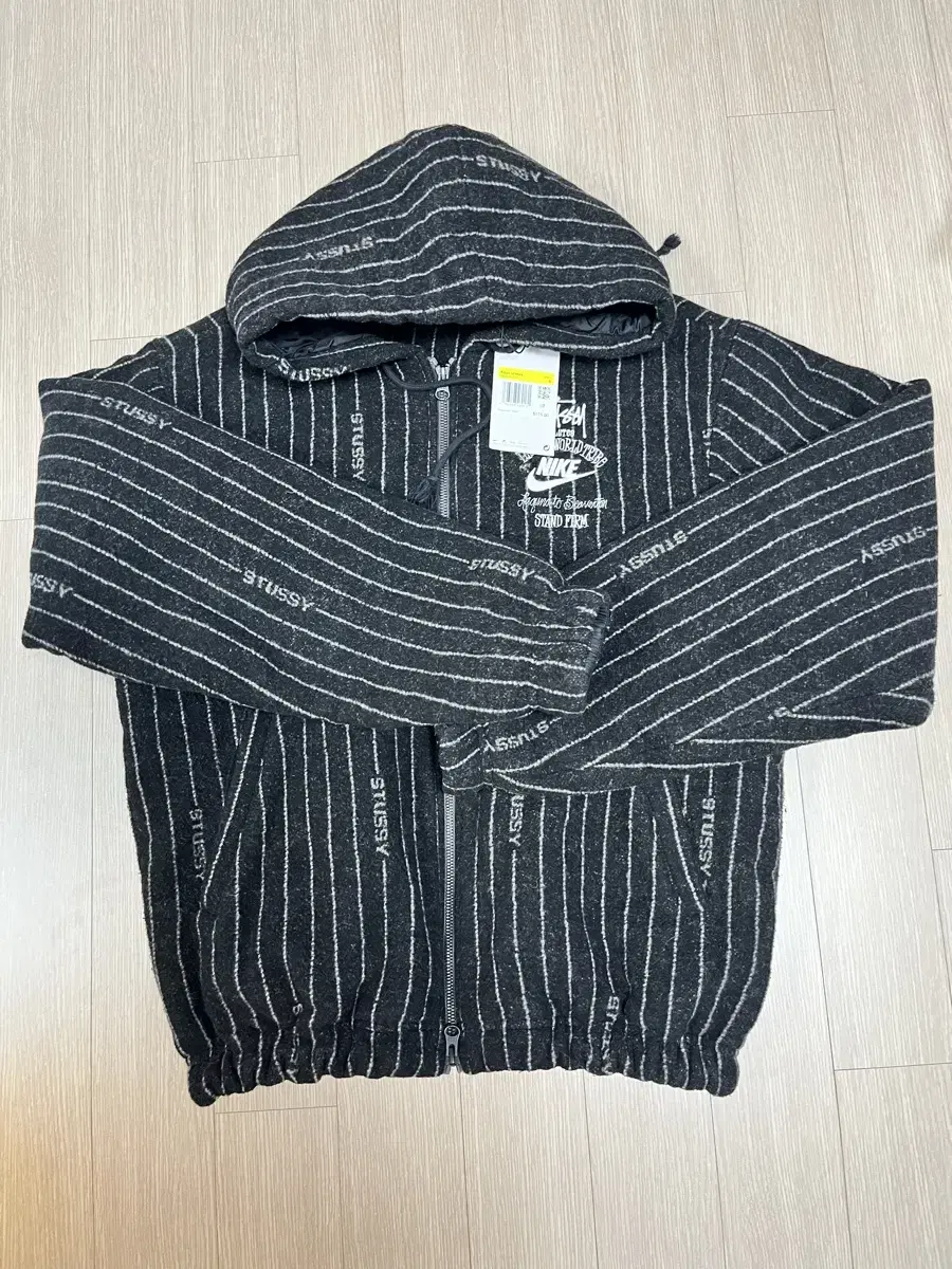 Nike x Stussy Stripe Wool Jacket Black Size S Used