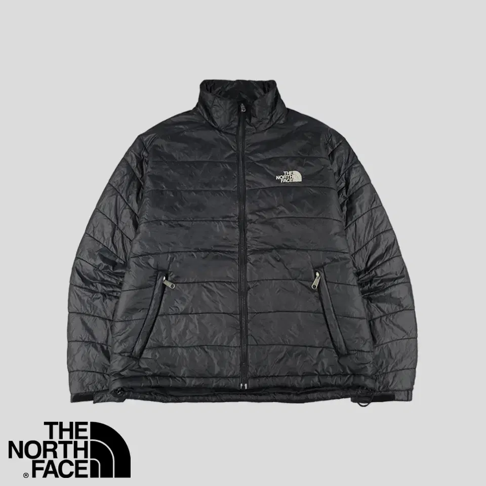 The North Face Black White Embroidered Internal Poly Padded Jumper L