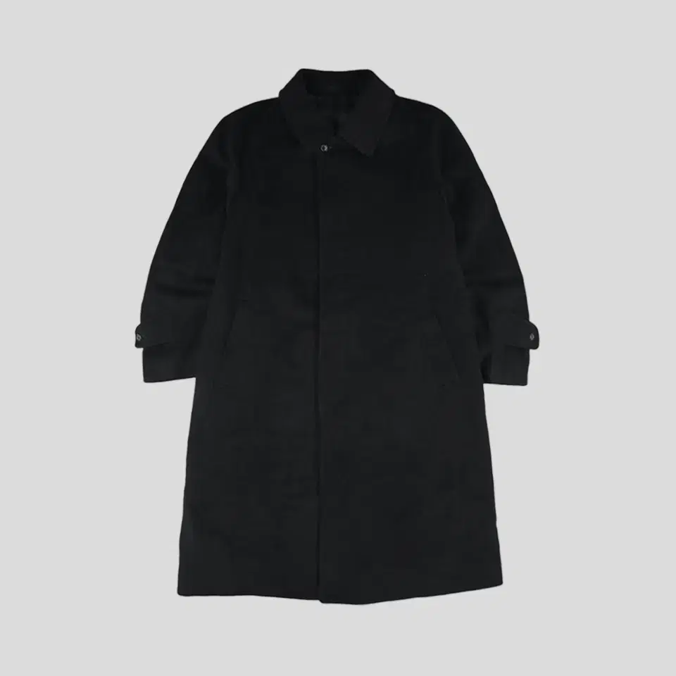 HEAENH Black Hidden Button Cashmere100 Simple Minimalist Reglan Maccoat Balma