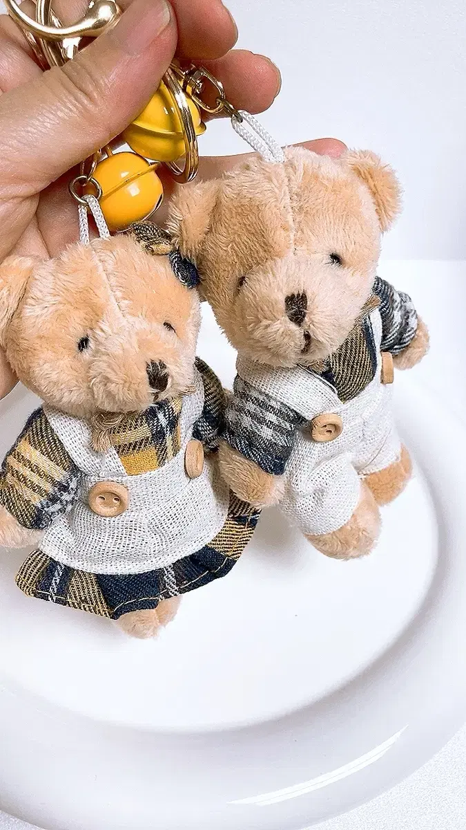 Couple teddy bear keyring