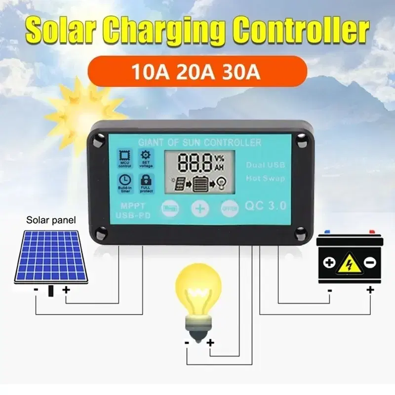 MPPT 12V 30A 태양광 컨트롤러 QC3.0 고속