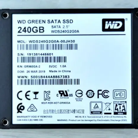 240GB WD GREEN SATA SSD