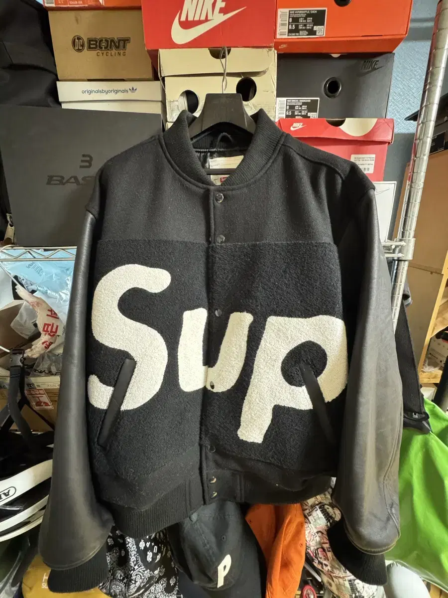 (Large) Supreme Big Logo Chanille Varsity Jacket Black - 24SS