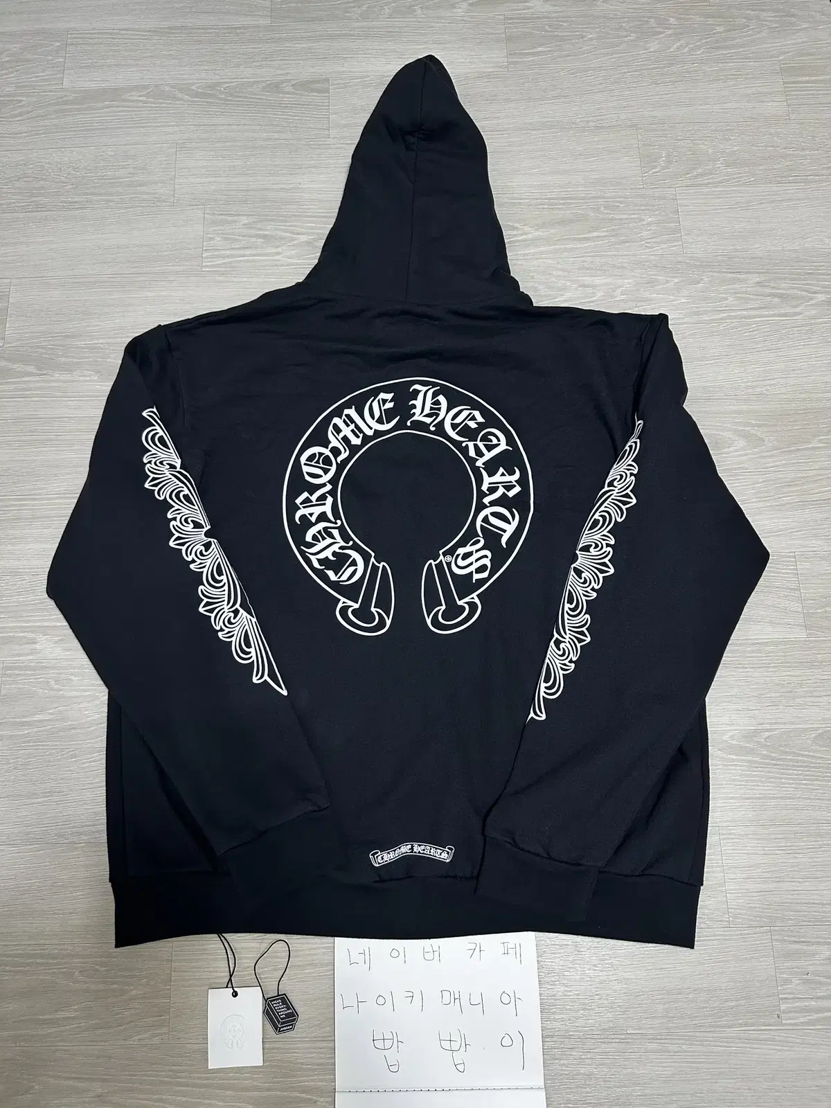 Chromehearts Horseshoe Floral Fleece Zip-Up Hoodie Black