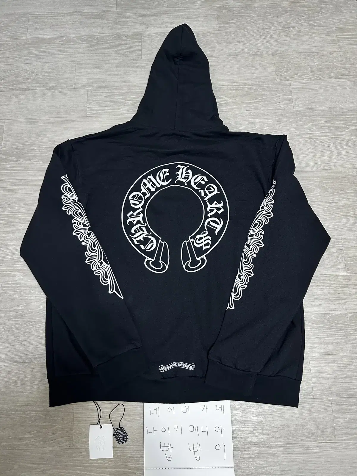 Chromehearts Horseshoe Floral Fleece Zip-Up Hoodie Black