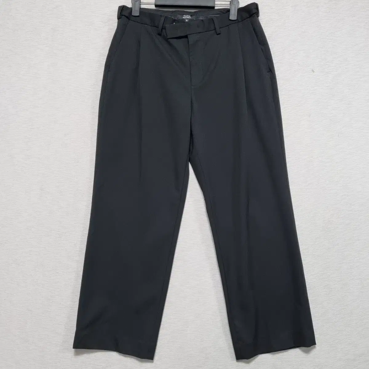 Unisex One-Tuck Black Slacks Men's33inchㅡ1121